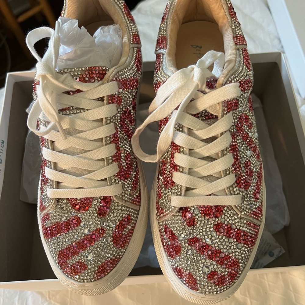 Betsy Johnson candy cane sneakers.